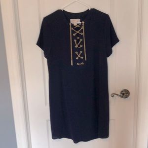 Michael Kors navy blue dress with gold detailing